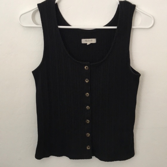 Madewell Ribbed Button-Front Tank Top - Picture 4 of 6